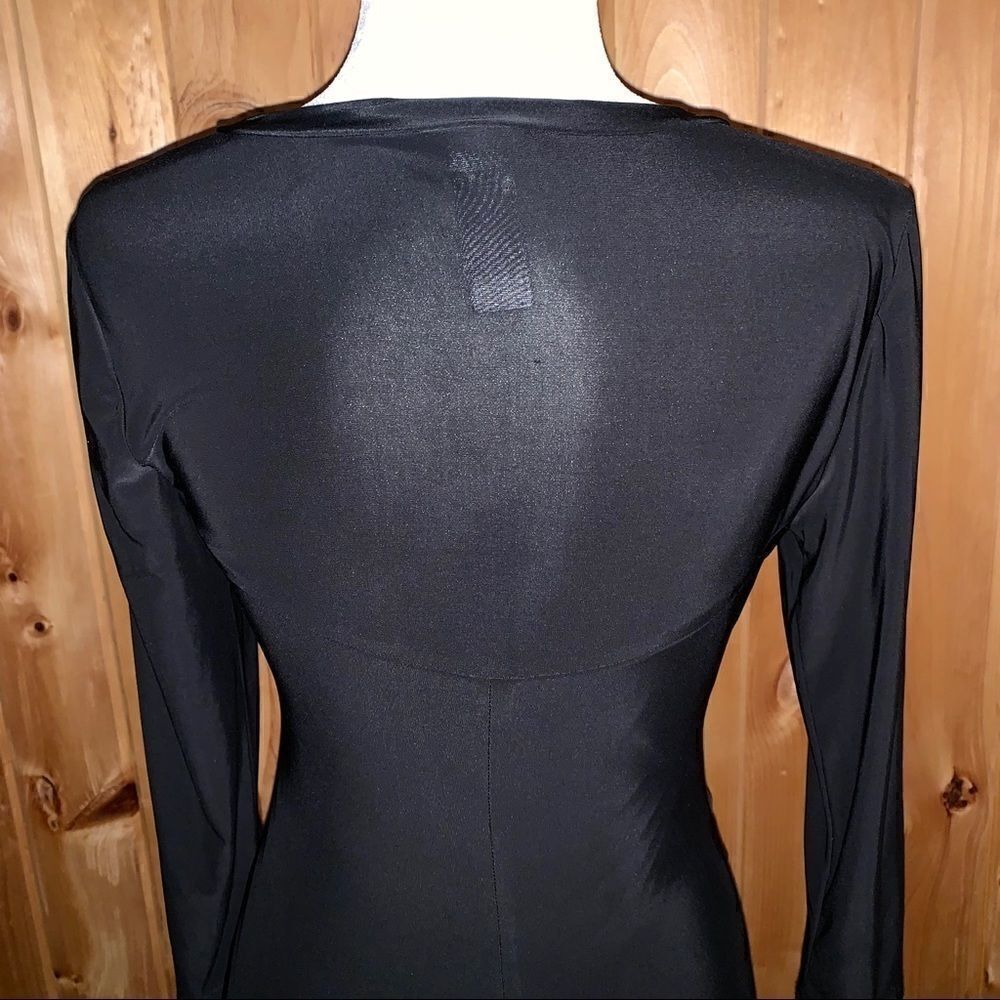 Bisou Bisou black long sleeve bodycon dress 8 - Picture 8 of 8